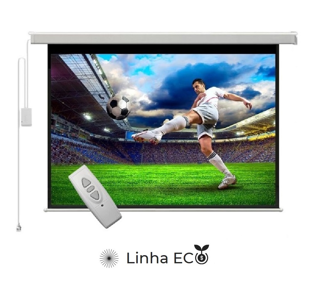 Tela de Projeção Retrátil Elétrica 120" polegadas - Linha ECO