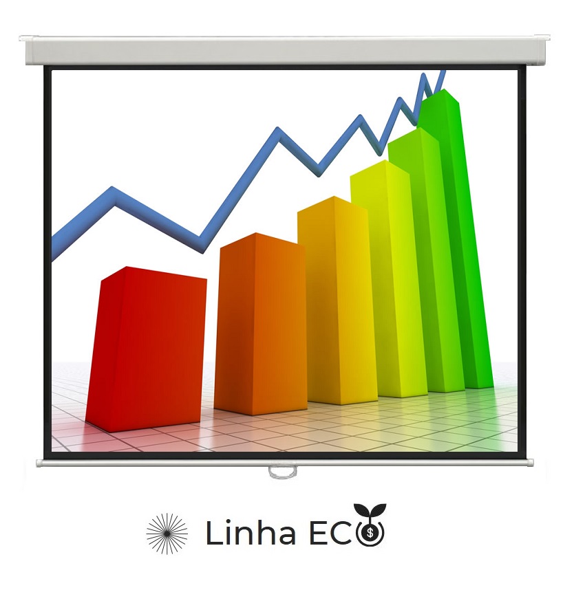 Tela de Projeção Retrátil Manual - Linha ECO