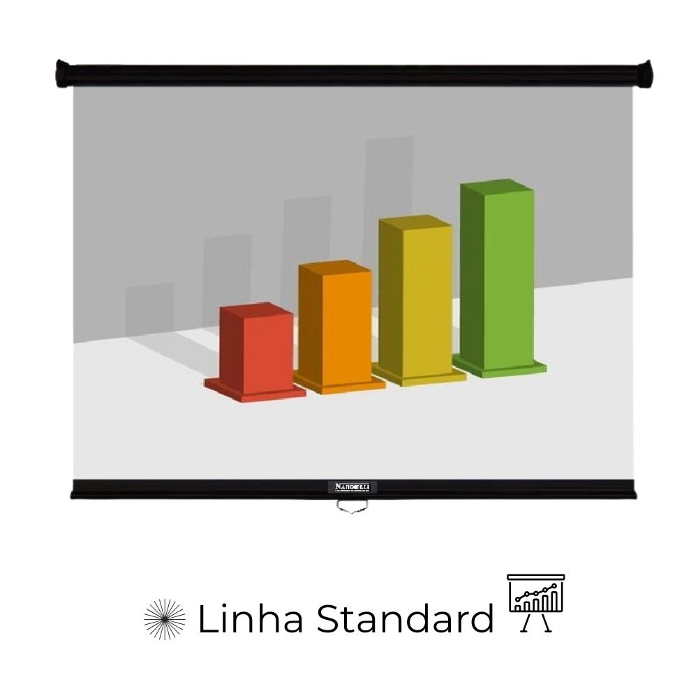 Tela de projeção retrátil manual Linha STD