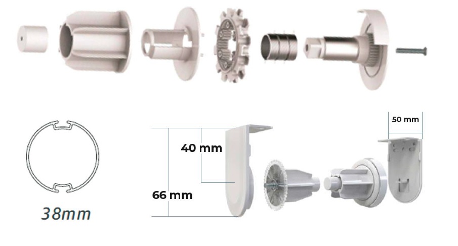 Comando para persiana 38mm performance branco